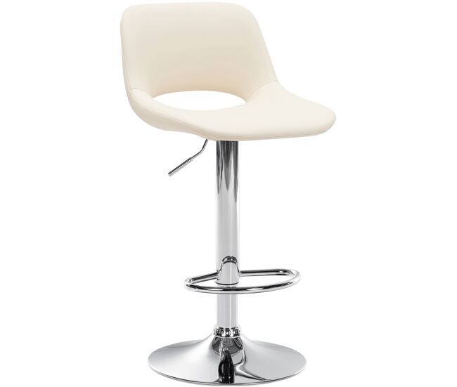 Taburete de bar camden en polipiel simil cuero crema 46x42x86 cm