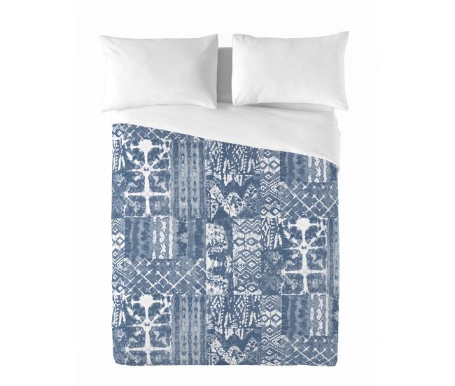 Sandal - funda nórdica estampada cama 180 - algodón extrasuave - incluye 2 fundas de almohada - mive blue