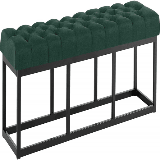 Taburete Pie de Cama Amun Tela & Negro Verde 38X150X46 cm