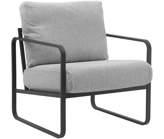 Sillón manea en polipiel o tela gris claro 74x70x82 cm