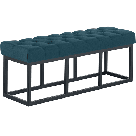 Taburete Pie de Cama Amun Tela & Negro Azul 38X120X46 cm