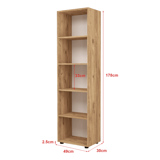 Estantes de Prateleiras Vara com 5 níveis aglomerado 178 x 49 x 30 cm - Carvalho en.casa
