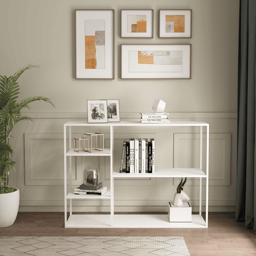 Estante de chão Isojoki com 5 níveis em metal 120x35x88cm - Branco en.casa