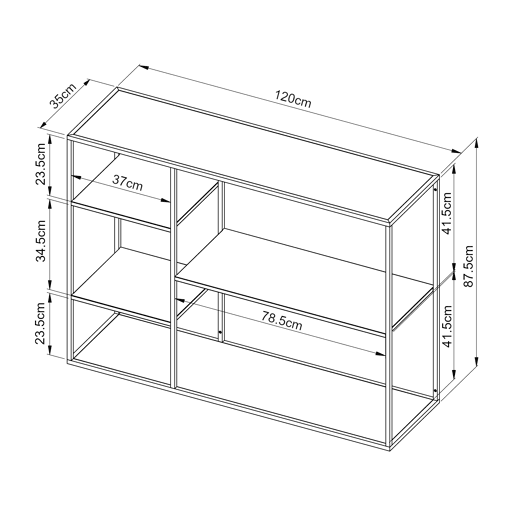 Estante de chão Isojoki com 5 níveis em metal 120x35x88cm - Branco en.casa