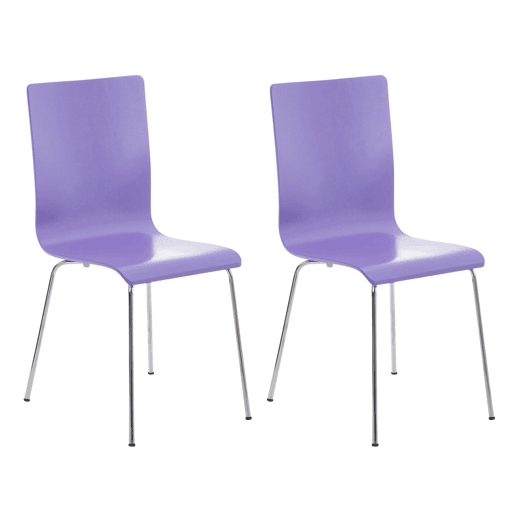 Juego de 2 Sillas de Espera Pepe Madera Lila 47X43X87 cm