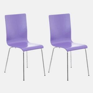 Juego de 2 Sillas de Espera Pepe Madera Lila 47X43X87 cm
