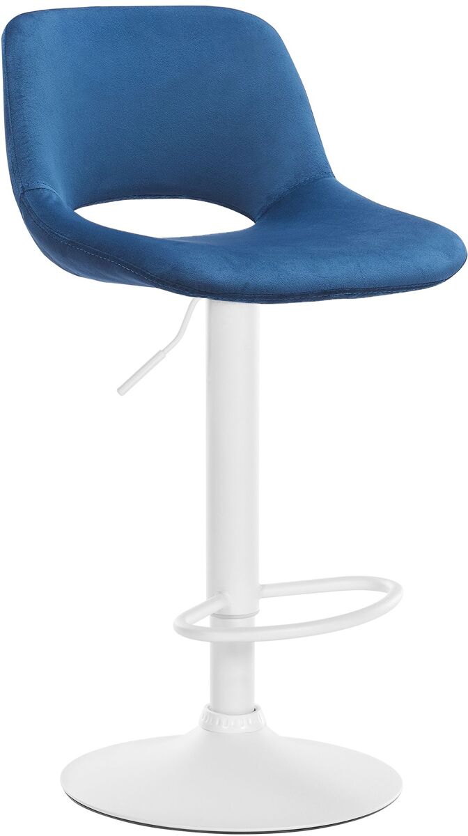 Taburete de bar camden en terciopelo azul 46x42x86 cm
