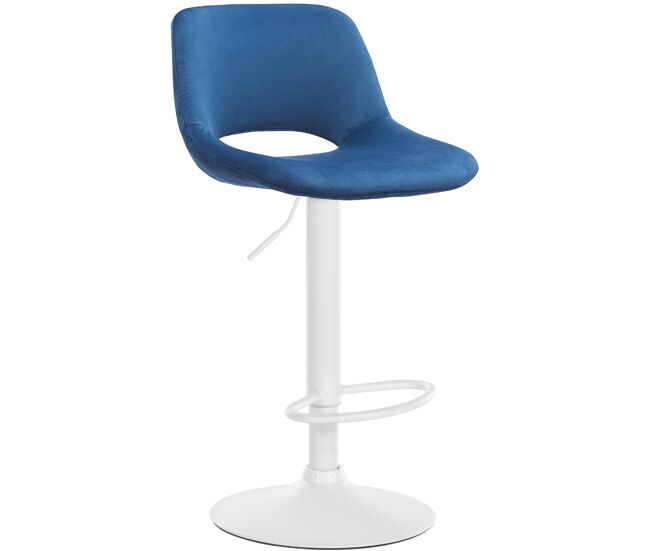 Taburete de bar camden en terciopelo azul 46x42x86 cm