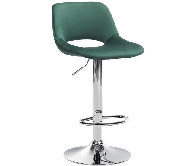 Taburete de bar camden en terciopelo verde 46x42x86 cm