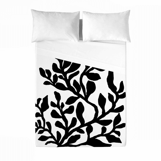 NATURALS - Conjunto de folhas impressas de 3 peças Cama 90 - Algodón Extra Suave - Inclui lençol de cima + 1 fronha + lençol de baixo - NIOBE