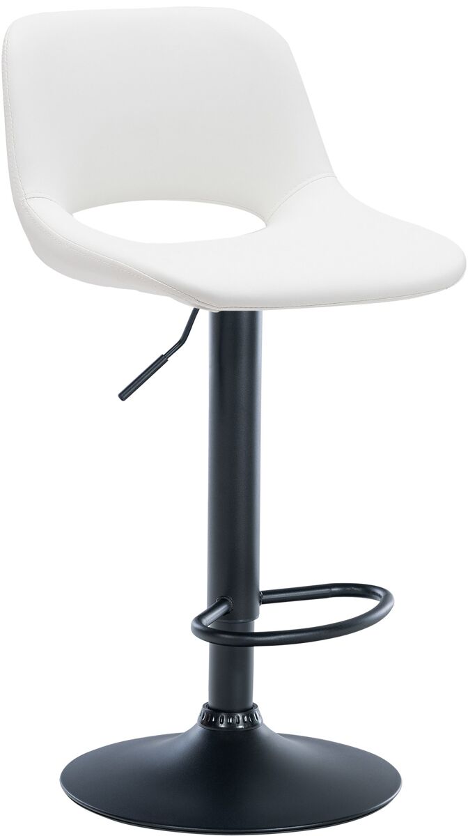 Taburete de bar camden en polipiel simil cuero blanco 46x42x86 cm