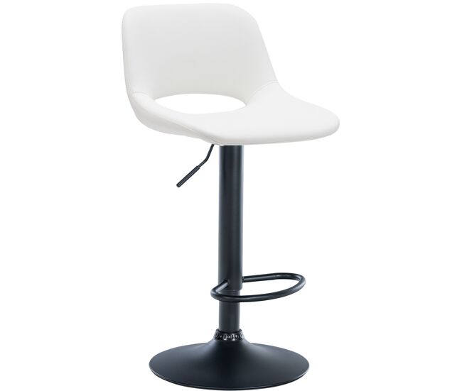 Taburete de bar camden en polipiel simil cuero blanco 46x42x86 cm