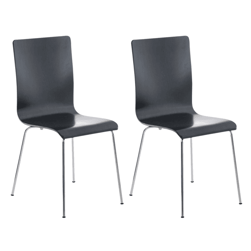 Juego de 2 Sillas de Espera Pepe Madera Negro 47X43X87 cm