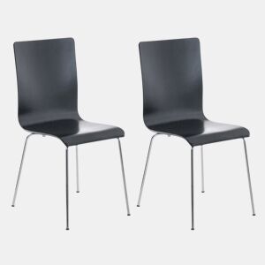 Juego de 2 Sillas de Espera Pepe Madera Negro 47X43X87 cm