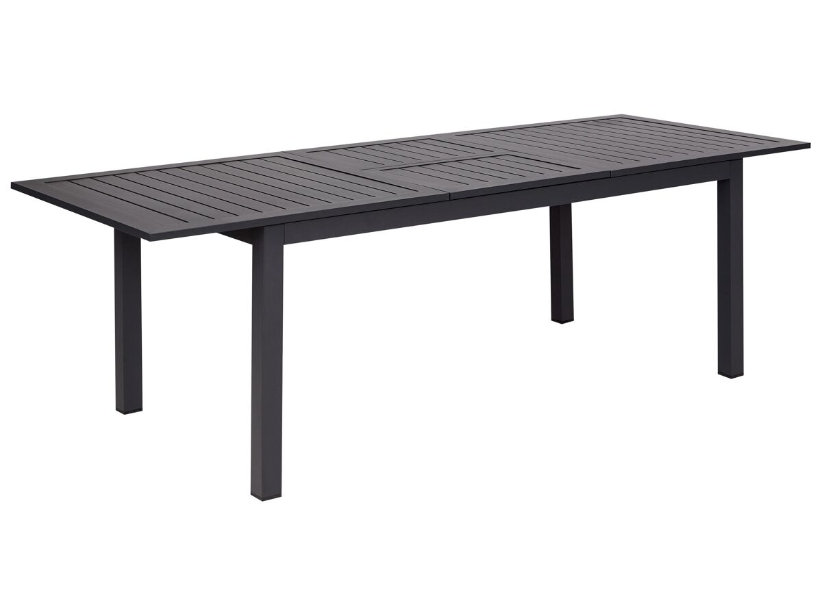 Beliani Mesa de jardín SKALOMA 90x180 Gris Oscuro