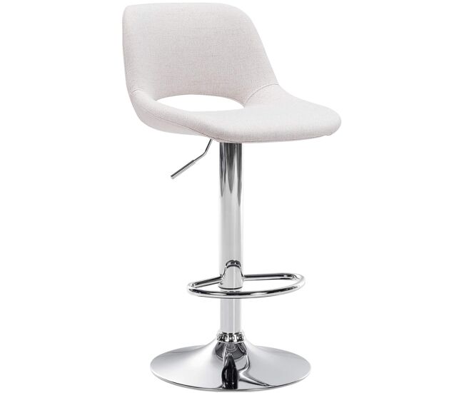 Taburete de bar camden en tela crema 46x42x86 cm
