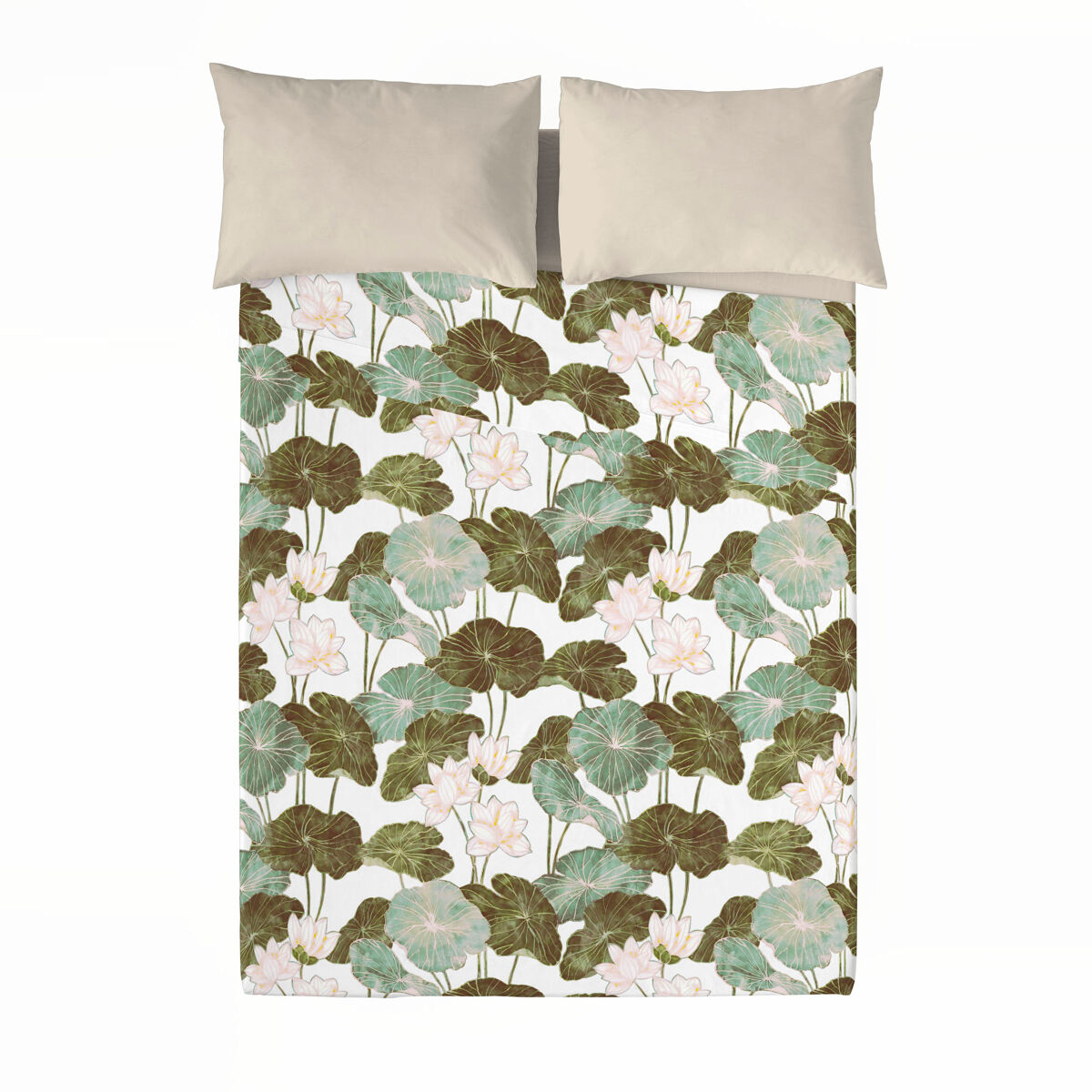 Naturals - juego de sábanas estampadas 4 piezas cama 180 - algodón incluye sábana encimera + 2 fundas de almohada + sábana bajera - nufar