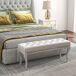 Banco de Cama Poliéster, Madera de Caucho HOMCOM Banco de Cama Poliéster, Madera de Caucho HOMCOM Crudo