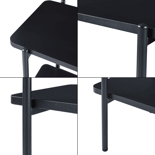 Estantes de Prateleiras Samnanger de 3 níveis aglomerado 100x80x34cm - Preto en.casa Estantes de Prateleiras Samnanger de 3 níveis aglomerado 100x80x34cm - Preto en.casa