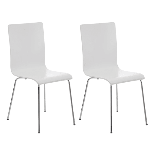 Juego de 2 Sillas de Espera Pepe Madera Blanco 47X43X87 cm