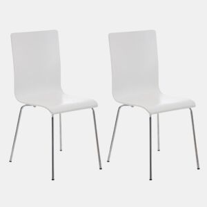 Juego de 2 Sillas de Espera Pepe Madera Blanco 47X43X87 cm