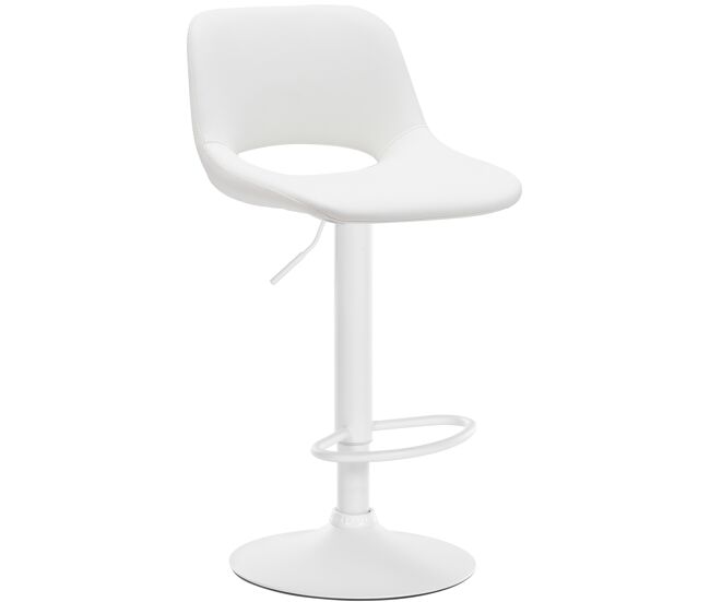 Taburete de bar camden en polipiel simil cuero blanco 46x42x86 cm