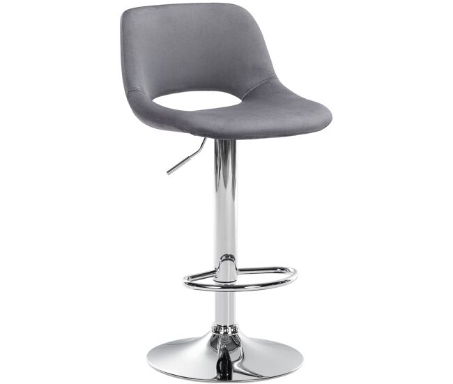 Taburete de bar camden en terciopelo gris oscuro 46x42x86 cm