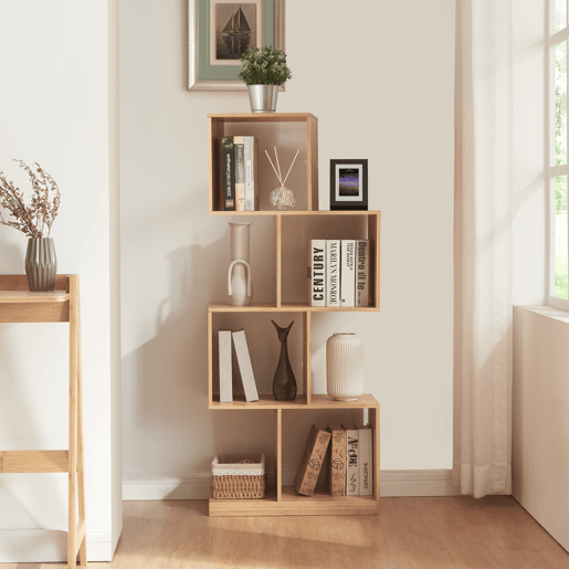 Estantes de Prateleiras Gullspång en forma de S bambu 130x55x30cm - Natural en.casa