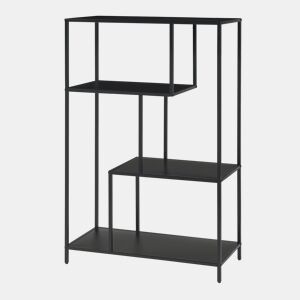 Estantes de Prateleiras Reisjärvi de 4 níveis em aço 115x75x35cm - Preto mate en.casa