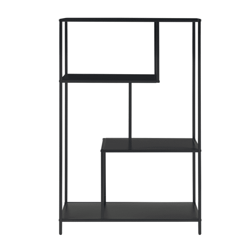 Estantes de Prateleiras Reisjärvi de 4 níveis em aço 115x75x35cm - Preto mate en.casa