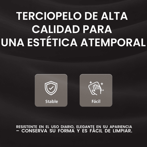 Taburete de bar Milet de terciopelo Negro 48X47X85 cm