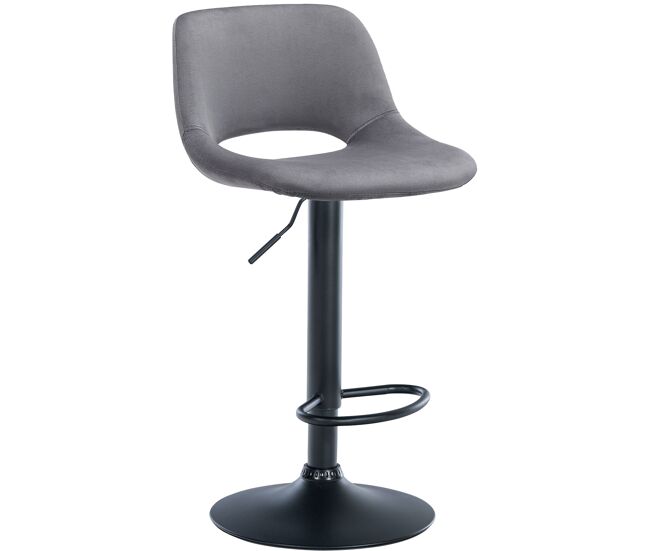 Taburete de bar camden en terciopelo gris oscuro 46x42x86 cm