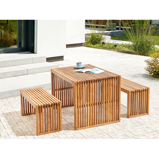Mesa de refeição de jardim SULZANO 180 cm 90 cm Madeira de acácia Castanho