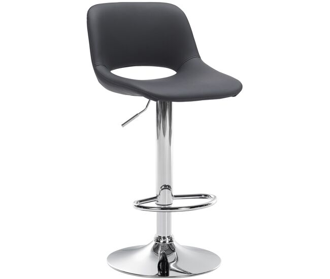Taburete de bar camden en polipiel simil cuero negro 46x42x86 cm