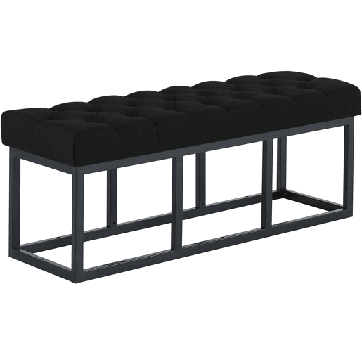 Taburete Pie de Cama Amun Tela & Negro Negro 38X120X46 cm