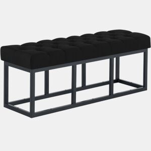 Banco Amun tapizado en tela con estructura negra Negro 38X120X46 cm