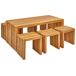 Beliani Conjunto de comedor BELLANO Beliani Conjunto de comedor BELLANO Madera Clara