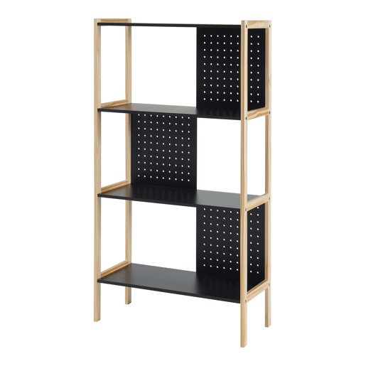 Estantes de Prateleiras Dønna Ypäjä 4 prateleiras MDF 120x63x28cm - PretoMadeira en.casa