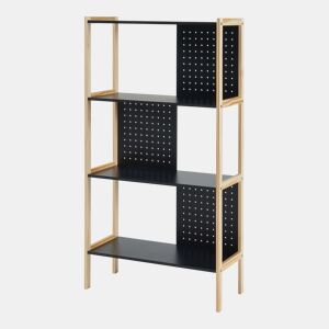 Estantes de Prateleiras Dønna Ypäjä 4 prateleiras MDF 120x63x28cm - PretoMadeira en.casa