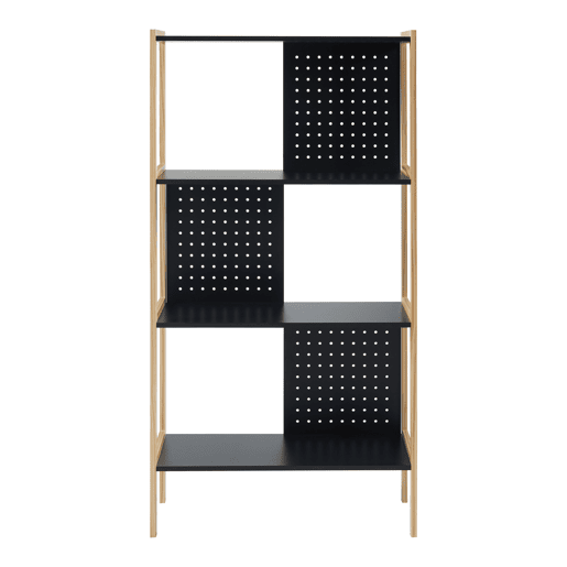 Estantes de Prateleiras Dønna Ypäjä 4 prateleiras MDF 120x63x28cm - PretoMadeira en.casa