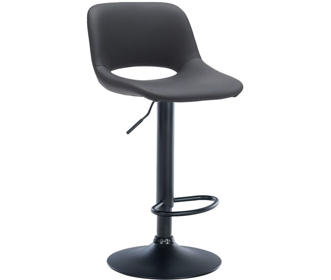 Taburete de bar camden en polipiel simil cuero negro 46x42x86 cm