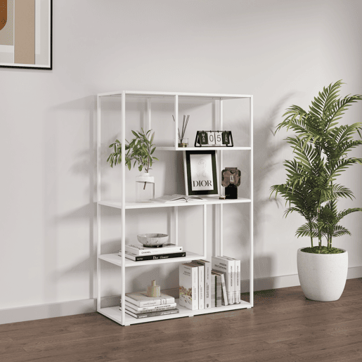 Estantes de Prateleiras Sievi 4 níveis aço 126x85x35cm - Branco mate en.casa