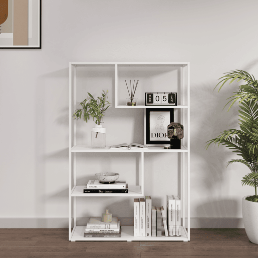 Estantes de Prateleiras Sievi 4 níveis aço 126x85x35cm - Branco mate en.casa