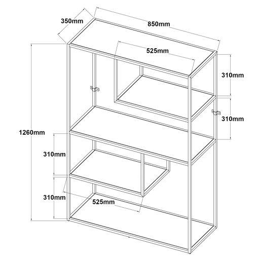 Estantes de Prateleiras Sievi 4 níveis aço 126x85x35cm - Branco mate en.casa