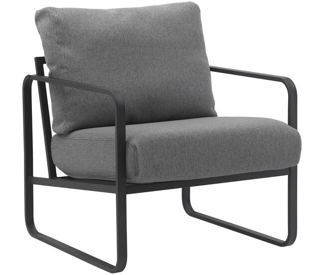 Sillón manea en polipiel o tela gris oscuro 74x70x82 cm
