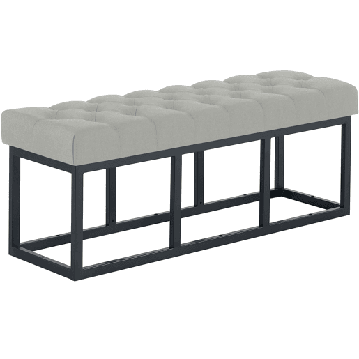 Taburete Pie de Cama Amun Tela & Negro Gris 38X120X46 cm