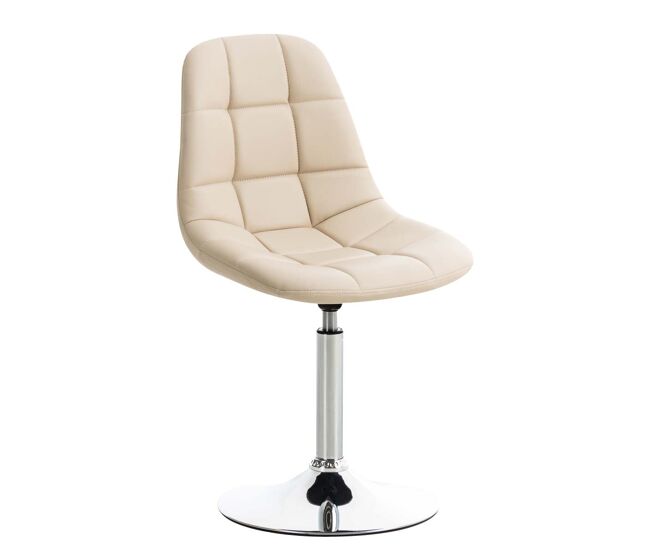 Silla de comedor emil simil cuero crema 52x48x84 cm