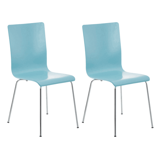 Juego de 2 Sillas de Espera Pepe Madera Azul claro 47X43X87 cm