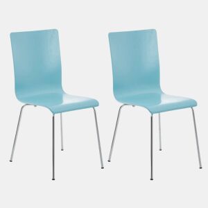 Juego de 2 Sillas de Espera Pepe Madera Azul claro 47X43X87 cm
