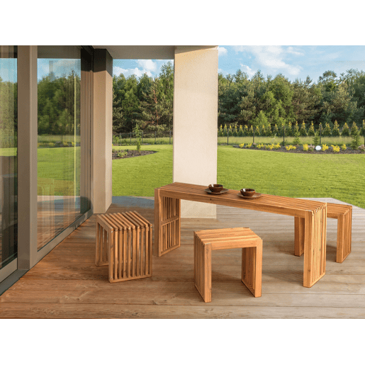 Mesa de centro de jardim BELLANO 150 cm 35 cm Madeira de acácia Castanho